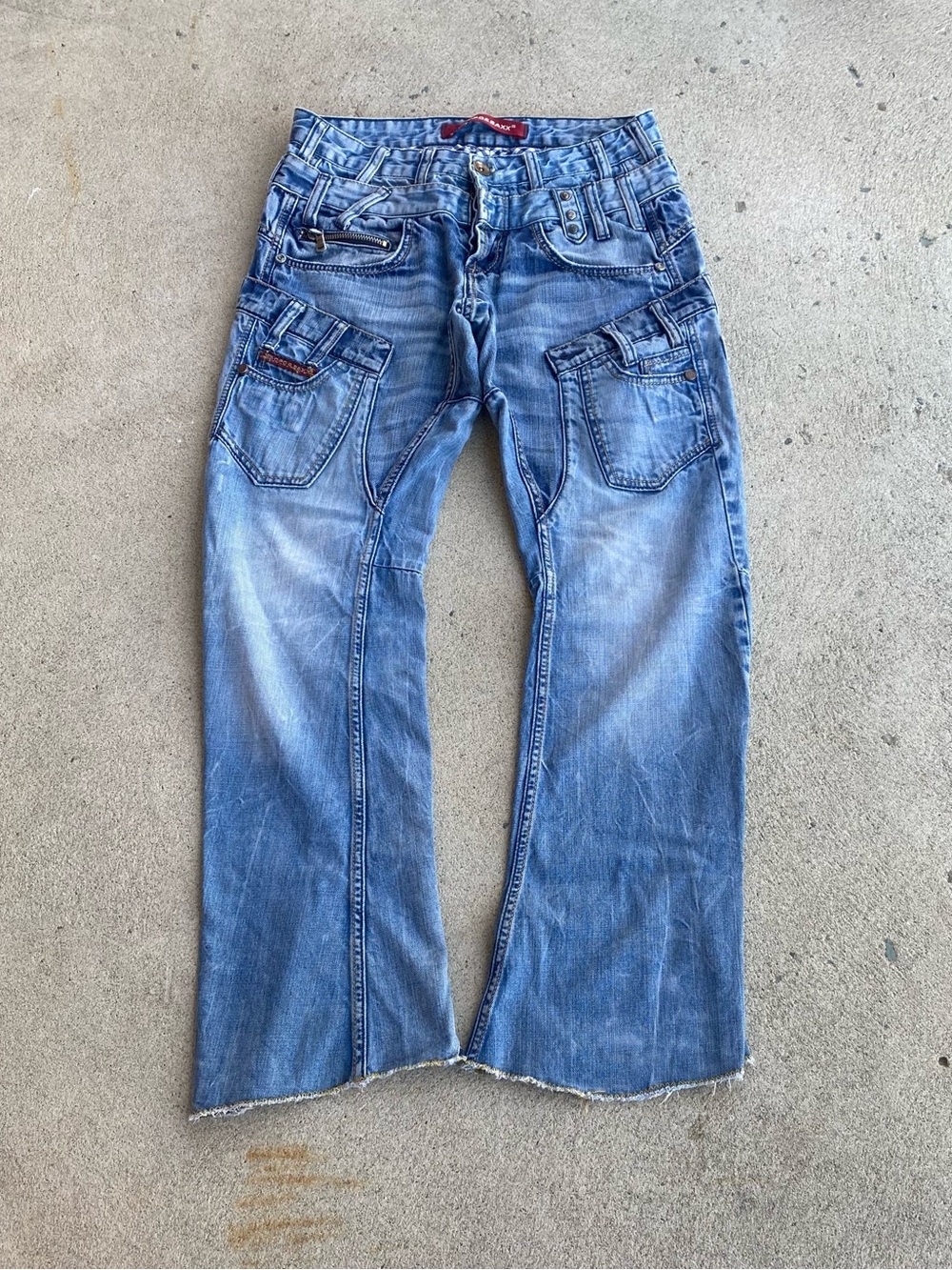 Y2k/Grunge Plaid Linning Bootcut Jeans - Picture 2 of 12